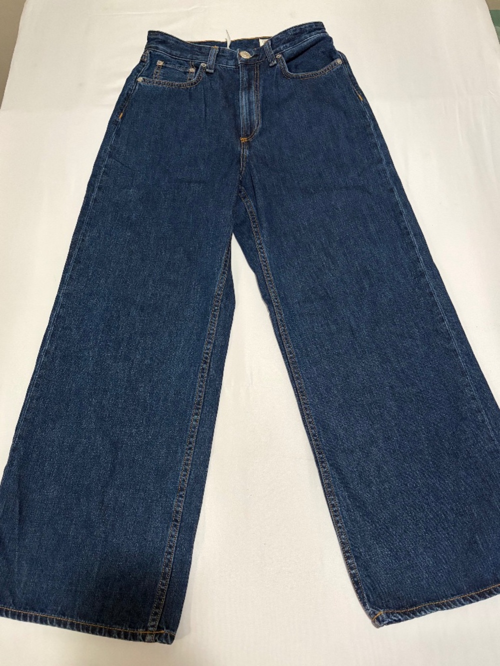 Rag & Bone New York Ruth High Rise Ankle Wide Leg Jeans Medium Wash 25